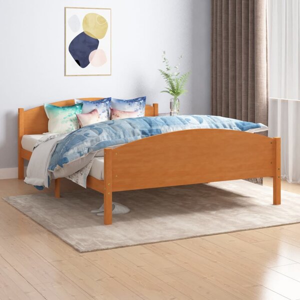 VidaXL Okvir za krevet od masivne borovine boja meda 140 x 200 cm