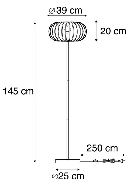 Dizajn podna lampa crna - Johanna