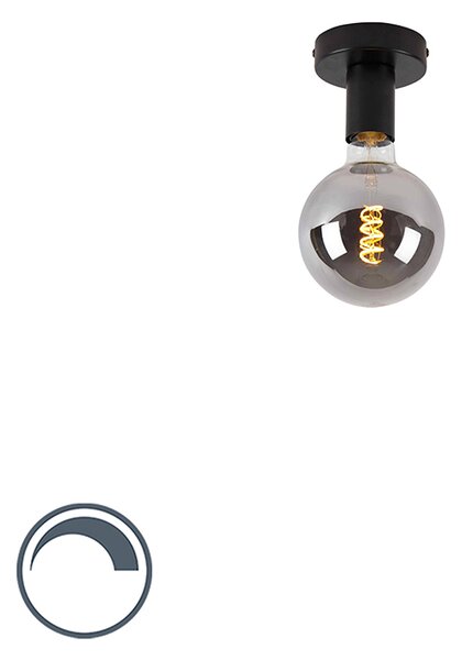 Dizajn stropne svjetiljke crne boje s dimnim staklom G125 - Facile