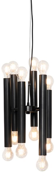 Art Deco viseća lampa crna 12-light - Tubi