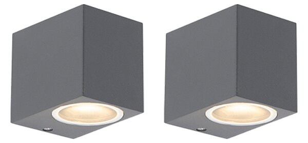 Komplet od 2 moderne zidne svjetiljke antracit IP44 - Baleno I