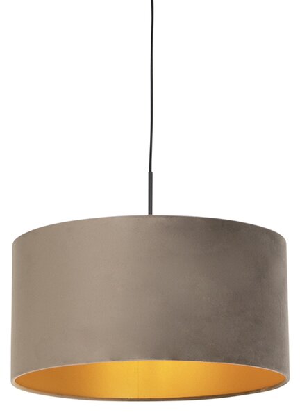 Viseća svjetiljka s velur taupe zlatnom zlatom 50 cm - Combi