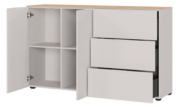 Krem komoda u mat dekoru 151x98x40 cm Savoca – Germania