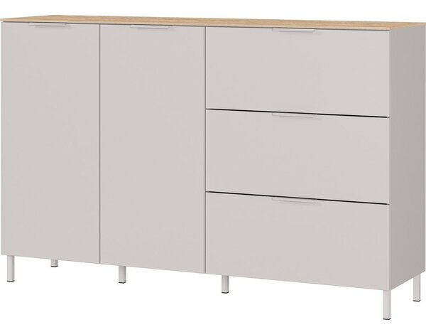 Krem komoda u mat dekoru 151x98x40 cm Savoca – Germania