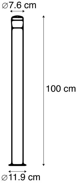 Moderna vanjska svjetiljka crna 100 cm IP44, uključujući LED - Roxy