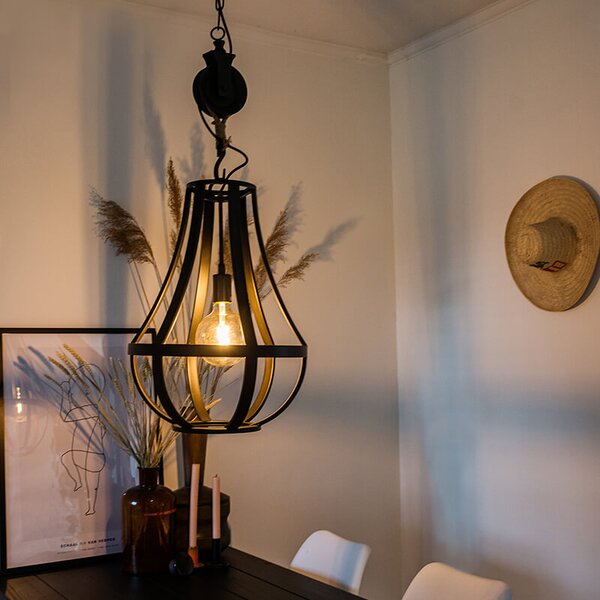 Industrijska viseća svjetiljka crna 40 cm - Morgana