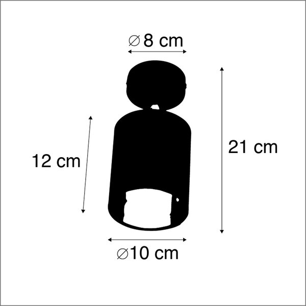 Moderna stropna svjetiljka crna - Lofty