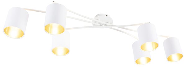 Moderna stropna svjetiljka bijela 6-svjetla - Uzvišena