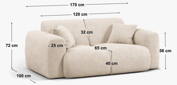 Bež sofa od bouclé tkanine 170 cm Molino – Micadoni Home
