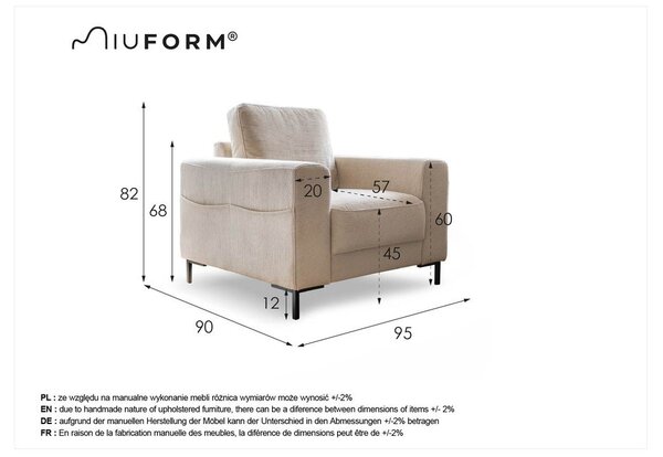 Smeđa fotelja od imitacije kože Lofty Lilly – Miuform