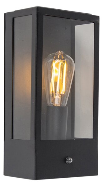Crna vanjska zidna lampa sa senzorom za sumrak - Rotterdam