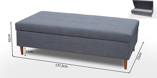 Zondo.hr Kutna garnitura- Aurelio (svijetlosiva) (s tabureom) (L). Akcija -20%. 1031264