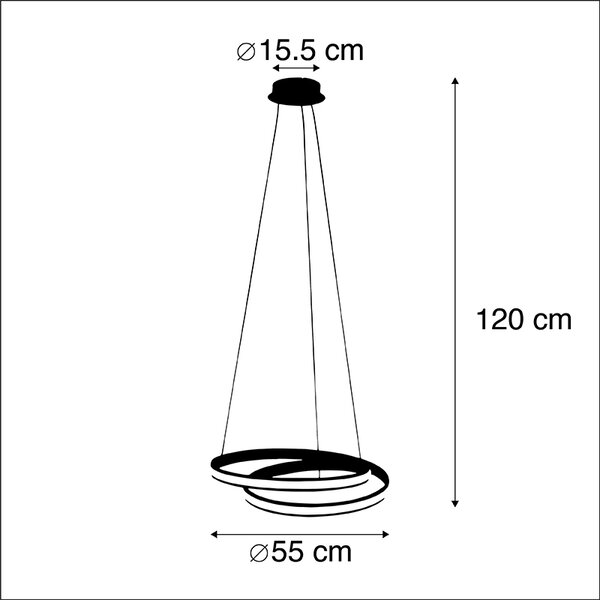 Moderna viseća lampa bijela 55cm uklj.LED - Rowan