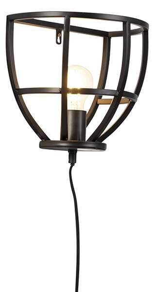 Industrijska zidna svjetiljka crna - Arthur