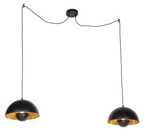 Industrijske viseće svjetiljke crne sa zlatnom 2 svjetla - Magna Eglip