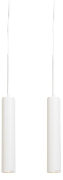 Komplet od 2 dizajnerske viseće lampe bijele - Tuba mala