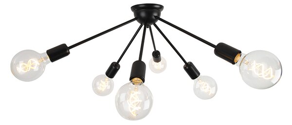 Moderna stropna svjetiljka crna 6-svjetla - Sputnik