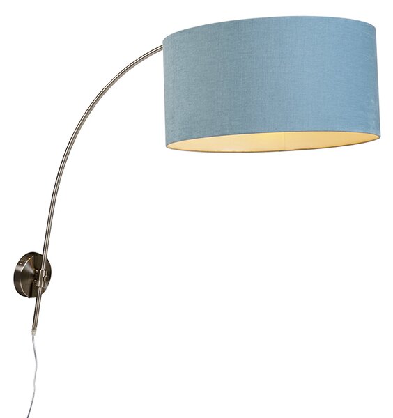 Zidna lučna svjetiljka čelik s plavom nijansom 50/50/25 podesiva