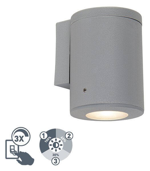 Zidna svjetiljka siva IP55, uključujući 1 x GU10, prigušivanje u 3 koraka - Franca