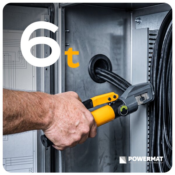 Powermat hidraulična preša za krimpanje kabela 4–70 mm², 6 T, 8 matrica