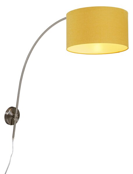 Zidna lučna svjetiljka čelik sa žutom bojom 35/35/20 podesiva
