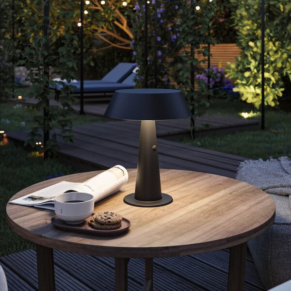 Paulmann Soala LED solarna stolna lampa, antracit, 31 cm, IP44, prigušiva, Crno, Plastika, Solarna svjetla