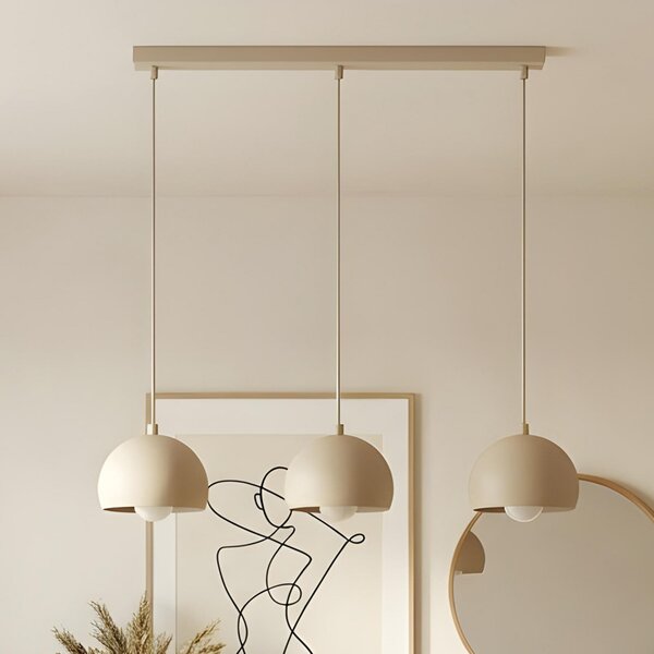 Luminex Sool viseća lampa, bež, duljina 65 cm, 3 žarulje, metal, E27, prigušiva, Bež, Dnevni boravak/blagovaonica, Metal