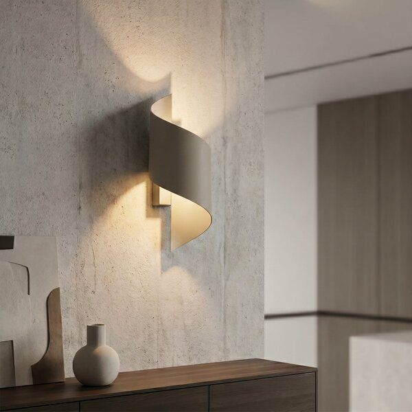 EMIBIG LIGHTING Zidna svjetiljka SPINER, bež, visina 30 cm, metal, G9, prigušiva, Bež, Dnevni boravak/blagovaonica, Metal