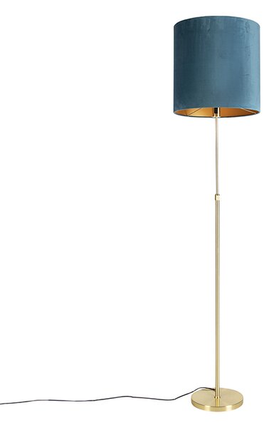 Podna svjetiljka zlatna / mesing s baršunastom nijansom plava 40/40 cm - Parte