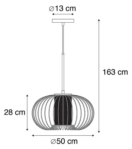 Dizajnerska viseća svjetiljka zlatna s crnom 50 cm - Marnie