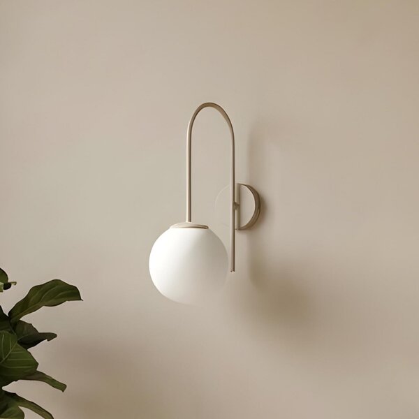 Luminex Zidna svjetiljka Cambridge, bež, visina 34 cm, metal/staklo, E14, prigušiva, Bež, Dnevni boravak/blagovaonica, Metal, Metak