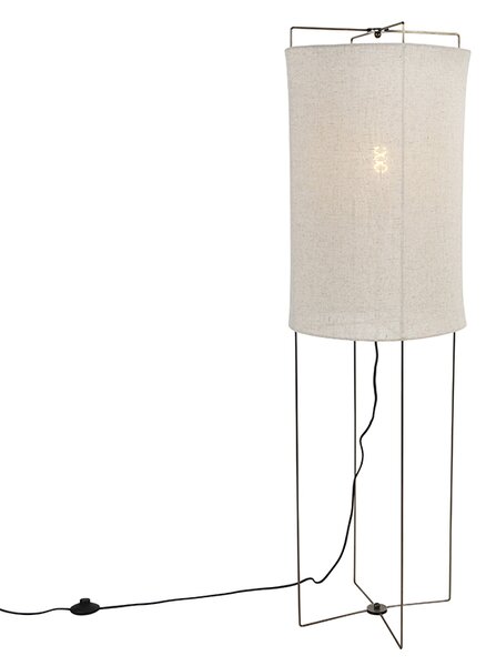 Dizajn podne svjetiljke bež lanena sjena - Rich