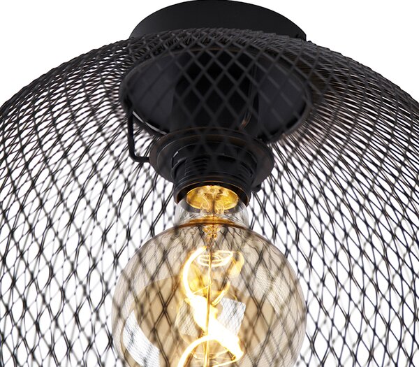 Moderna stropna svjetiljka crna 30 cm - Mesh Ball