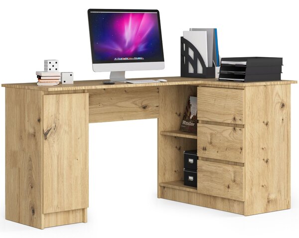 Kutni PC stolić Bevin (hrast artisan) (D)