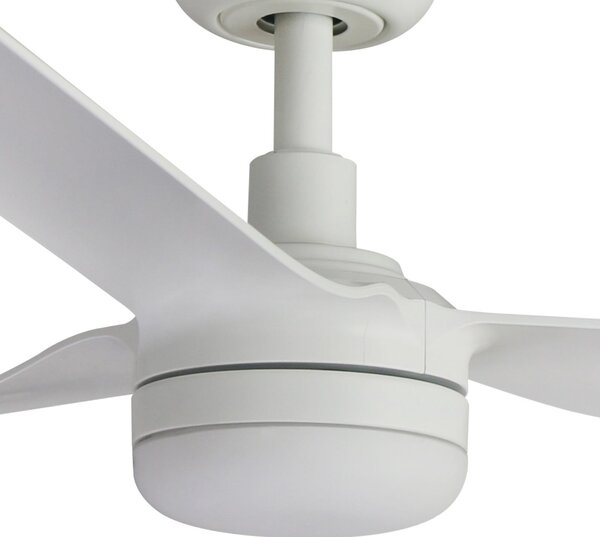 FARO BARCELONA Punt M LED stropni ventilator, bijeli, DC, tih, Ø 130 cm, CCT, prigušiva, Bijela, Dnevni boravak/blagovaonica, Metal