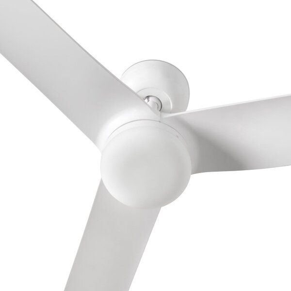 FARO BARCELONA Punt M LED stropni ventilator, bijeli, DC, tih, Ø 130 cm, CCT, prigušiva, Bijela, Dnevni boravak/blagovaonica, Metal