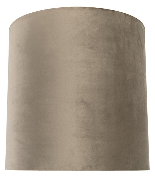 Baršunasto sjenilo za svjetiljku taupe 40/40/40 sa zlatnom unutrašnjosti
