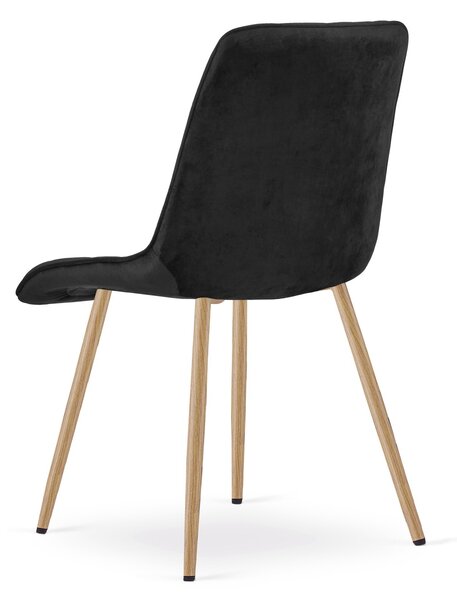 Blagovaonska stolica SPLIT VELVET, crna