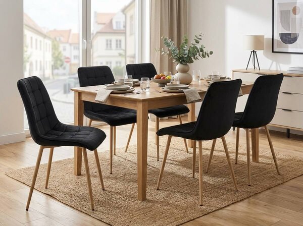Blagovaonska stolica SPLIT VELVET, crna