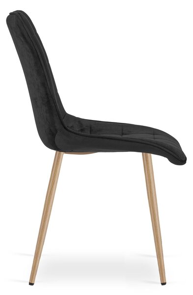 Blagovaonska stolica SPLIT VELVET, crna