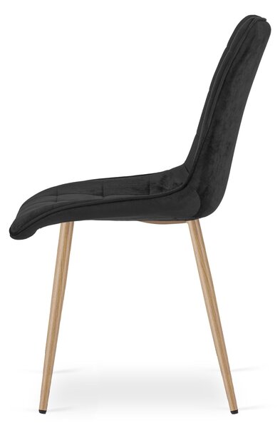 Blagovaonska stolica SPLIT VELVET, crna