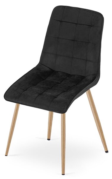 Blagovaonska stolica SPLIT VELVET, crna