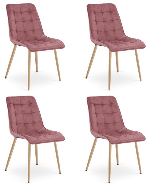 Blagovaonska stolica SPLIT VELVET, ružičasta