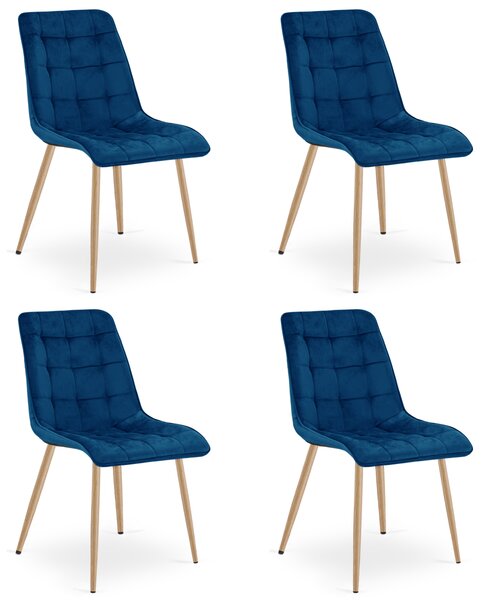 Blagovaonska stolica SPLIT VELVET, plava
