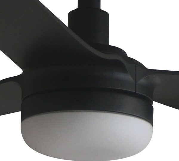 FARO BARCELONA Punt M LED stropni ventilator, crni, DC, tih, 130 cm, CCT, prigušiva, Crno, Dnevni boravak/blagovaonica, Metal