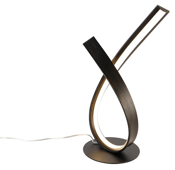 Dizajnerska stolna svjetiljka hrđasto smeđa uklj. LED i prigušivač - Belinda