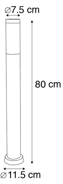 Pametna vanjska svjetiljka antracit 80 cm uključujući Wifi P45 - Rox