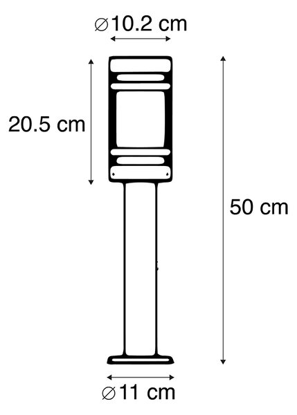 Moderna vanjska svjetiljka crna 50 cm IP44 - Gleam