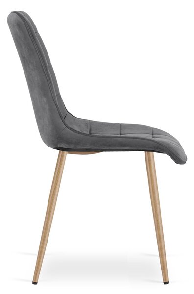 Blagovaonska stolica SPLIT VELVET, tamno siva