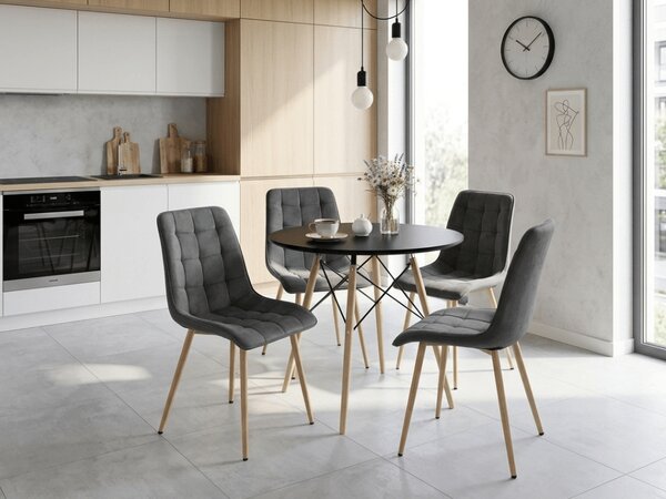 Blagovaonska stolica SPLIT VELVET, tamno siva